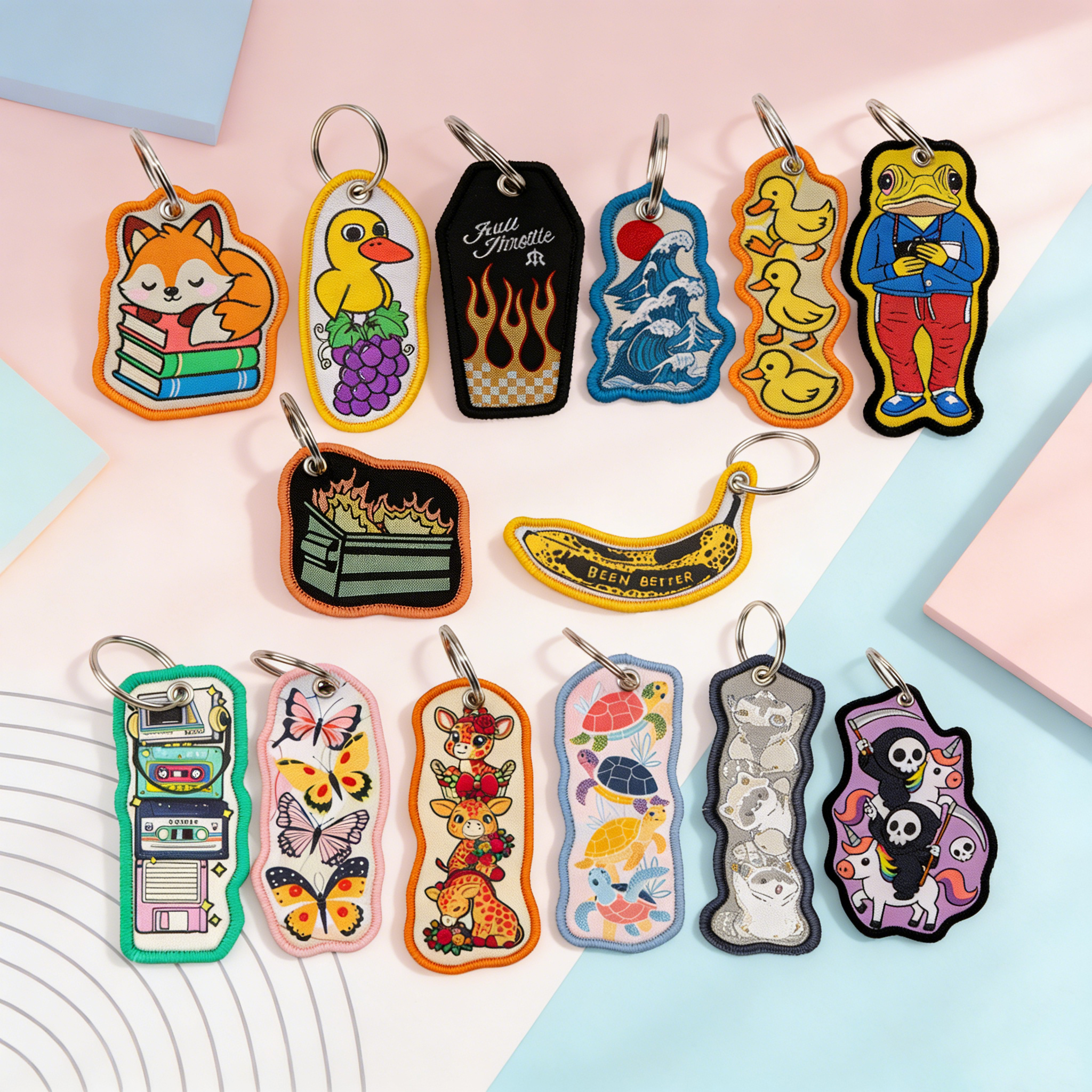 1pcs Cartoon Fox Giraffe Keych - огляд і ціна Embroidery Ring