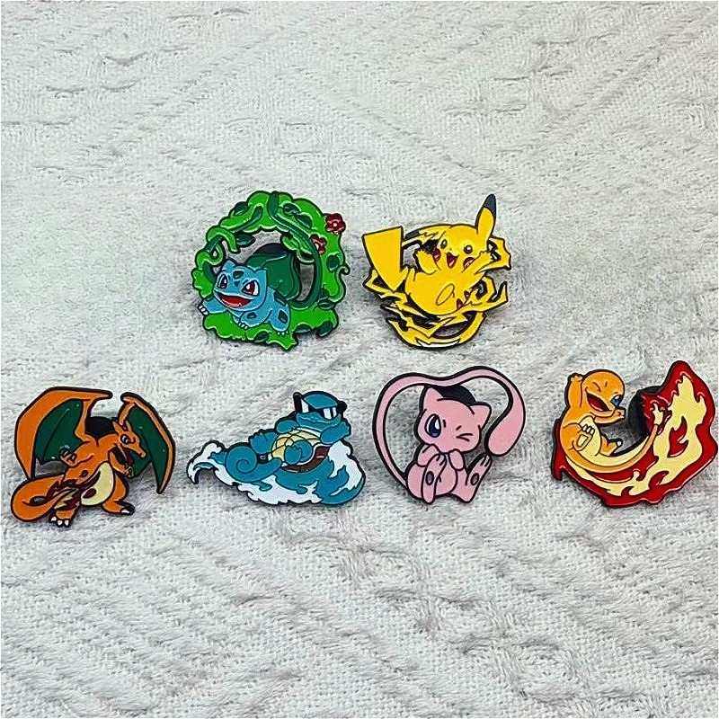 6pcs Anime Pins Set Pokemon En - огляд і ціна Embroidery Wallpaper